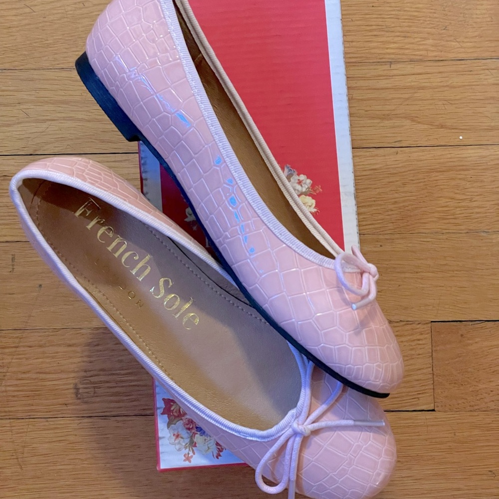 FRENCH SOLE Amelia Croc Effect Leather Ballet Flats - Women’s US 6.5 & 7.5 - New - Picture 4 of 8